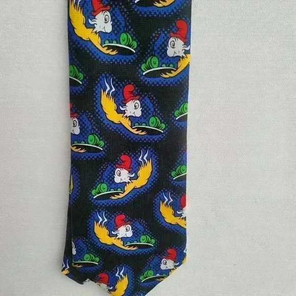 Dr Suess Tie Green Eggs And Ham Polyester Men's Necktie - Picture 6 of 6